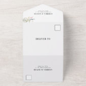 Invitation Tout En Un Boho Arch Fleurs sauvages photo et Mariage de code (Dehors)
