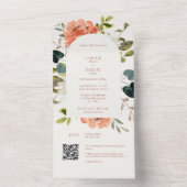 Invitation Tout En Un Boho Arch Floral Aquarelle Mariage (À l'intérieur)