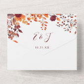 Invitation Tout En Un Boho Automne Automne Chute Florale Chute En Amour  (Verso)