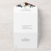 Invitation Tout En Un Boho Bloom | Burgundy Red et Navy Blue Entree (Dehors)