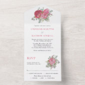 Invitation Tout En Un Boho Botanique Protea Eucalyptus Mariage (À l'intérieur)