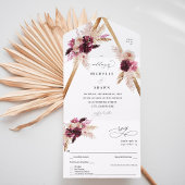 Invitation Tout En Un Boho Cadre rose Pampas Grass Floral