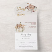 Invitation Tout En Un Boho Chic Aquarelle Mariage Floral (À l'intérieur)