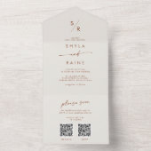 Invitation Tout En Un Boho Chic Bohemian Cream Dual QR Code Mariage (À l'intérieur)