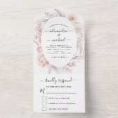 Invitation Tout En Un Boho Chic Dusty Rose Desert Wedding RSVP (À l'intérieur)