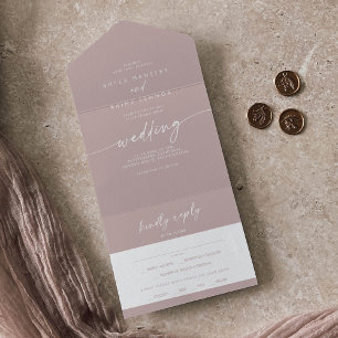 Invitation Tout En Un Boho Chic Dusty Rose Rose Meice Choice Mariage RSV