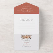 Invitation Tout En Un Boho Chic Floral Aquarelle Terracotta Mariage (Dehors)