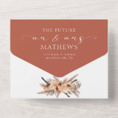 Invitation Tout En Un Boho Chic Floral Aquarelle Terracotta Mariage (Verso)