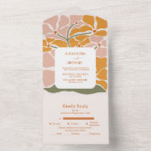 Invitation Tout En Un Boho Chic Retro Floral Mariage (À l'intérieur)