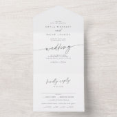 Invitation Tout En Un Boho Chic Silver Grey Meice Choice RSVP Mariage (À l'intérieur)