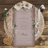 Invitation Tout En Un Boho Cream Rose Dîner Brown