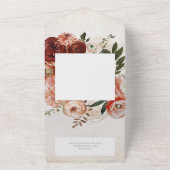 Invitation Tout En Un Boho Crème Bourgogne Automne Floral QR Code (Dehors)