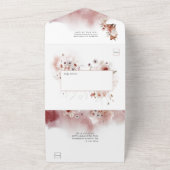Invitation Tout En Un Boho d'automne Mariage floral | (Dehors)