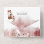 Invitation Tout En Un Boho d'automne Mariage floral | (Verso)