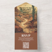 Invitation Tout En Un Boho Desert Cactus Code QR Mariage illustré (À l'intérieur)