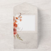 Invitation Tout En Un Boho Distressed Crème Rouille Chute Florale Pas de (Dehors)