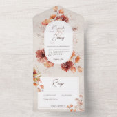 Invitation Tout En Un Boho Distressed Crème Rouille Chute Florale Pas de (À l'intérieur)