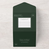 Invitation Tout En Un Boho Emerald Green Fleur sauvage Mariage botanique (Dehors)