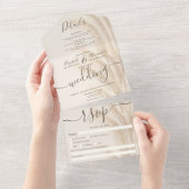 Invitation Tout En Un Boho été pampas herbe aquarelle mariage (Déchirure)