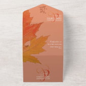 Invitation Tout En Un Boho Fall laisse brûlé Orange Fall in Love Mariage (Dehors)