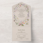 Invitation Tout En Un Boho Fleur sauvage Floral Mariage (À l'intérieur)