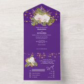 Invitation Tout En Un Boho fleuri violet orchidée fleur sauvage chic mar (À l'intérieur)