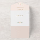 Invitation Tout En Un Boho Floral Blush Rose Sage Fête des mariées verte (Dehors)