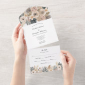 Invitation Tout En Un Boho Floral BotaniqueMariage Tout En Un (Déchirure)