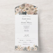 Invitation Tout En Un Boho Floral BotaniqueMariage Tout En Un (À l'intérieur)