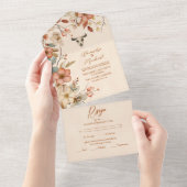 Invitation Tout En Un Boho Floral Country Western Mariage (Déchirure)