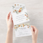 Invitation Tout En Un Boho Floral Greenery Mariage botanique (Déchirure)
