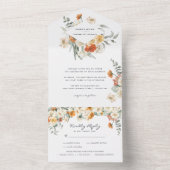 Invitation Tout En Un Boho Floral Greenery Mariage botanique (À l'intérieur)