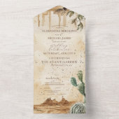 Invitation Tout En Un Boho Floral Mariage occidental (À l'intérieur)