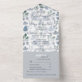 Invitation Tout En Un Boho Floral motif Mariage aquarelle (À l'intérieur)