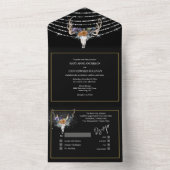 Invitation Tout En Un Boho floral noir orange violet lampes chic (À l'intérieur)