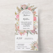 Invitation Tout En Un Boho Floral Pampas Floral Mariage (À l'intérieur)