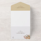 Invitation Tout En Un Boho Floral rose Mariage beige (Dehors)