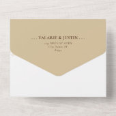 Invitation Tout En Un Boho Floral rose Mariage beige (Verso)