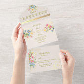 Invitation Tout En Un Boho Floral Rustic Chic Mariage (Déchirure)