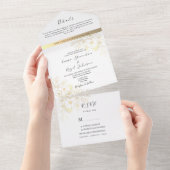 Invitation Tout En Un Boho Gold Gilded Floral Mariage (Déchirure)