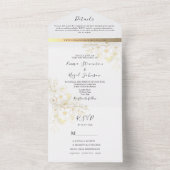 Invitation Tout En Un Boho Gold Gilded Floral Mariage (À l'intérieur)