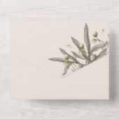 Invitation Tout En Un Boho Mariage Beige Botanique (Verso)