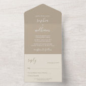 Invitation Tout En Un Boho Mariage Beige Tout en un (À l'intérieur)
