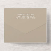 Invitation Tout En Un Boho Mariage Beige Tout en un (Verso)