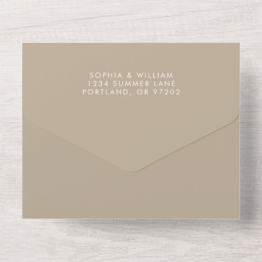 Invitation Tout En Un Boho Mariage Beige Tout en un (Verso)