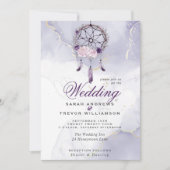 Invitation Tout en un BOHO Mariage violet Dream Catcher (Devant)