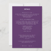 Invitation Tout en un BOHO Mariage violet Dream Catcher (Dos)