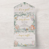Invitation Tout En Un Boho mignonne animal tout en un Baby shower Invita (À l'intérieur)