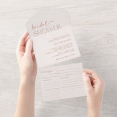 Invitation Tout En Un Boho minimal, Moderne, Terracotta, Fête des mariée