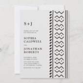 Invitation Tout en un Boho Moderne en tissu boueux Monogramme (Devant)